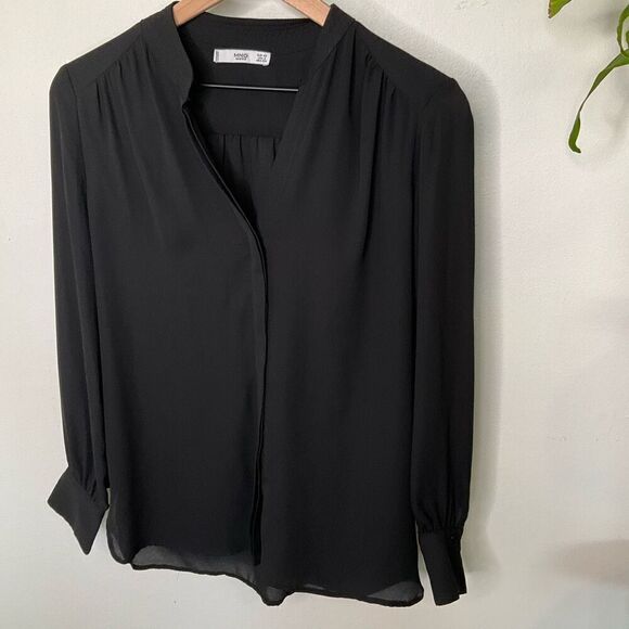 Mango Button Down Blouse - Picture 1 of 5